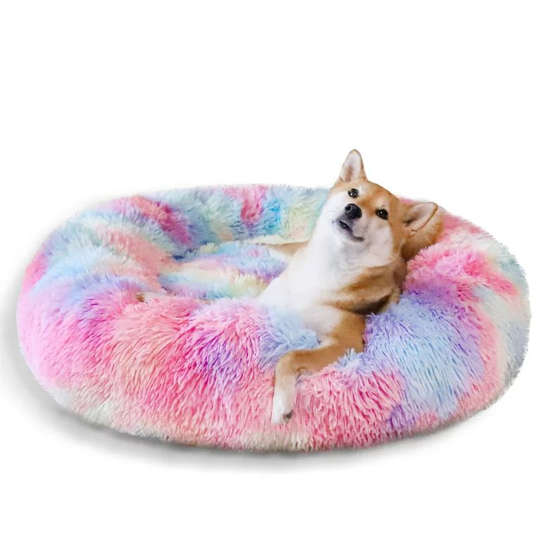 Exclusivo Mezcla Calming Donut Dog Bed for Small Medium and Large Dogs, Anti-Anxiety Plush Cozy W... | Walmart (US)