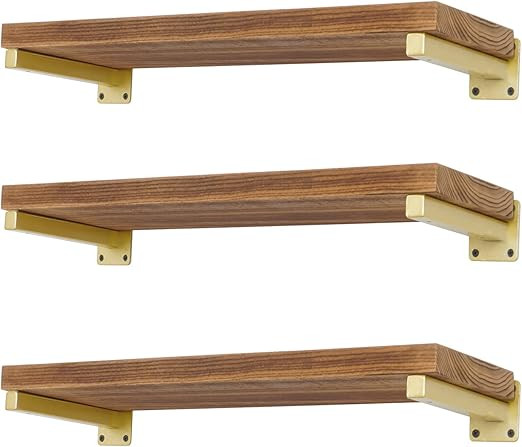6 Pcs Gold Shelf Bracket 10 Inch Heavy Duty Brackets for Shelf Metal Wall Floating Shelving Brack... | Amazon (US)