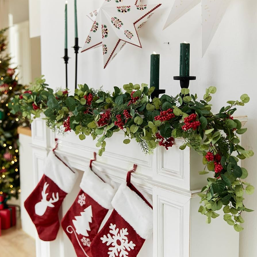 6.3FT Christmas Garland, Anna's Whimsy Seasonal Artificial Pine Cypress Garland Greenery Garland,... | Amazon (US)