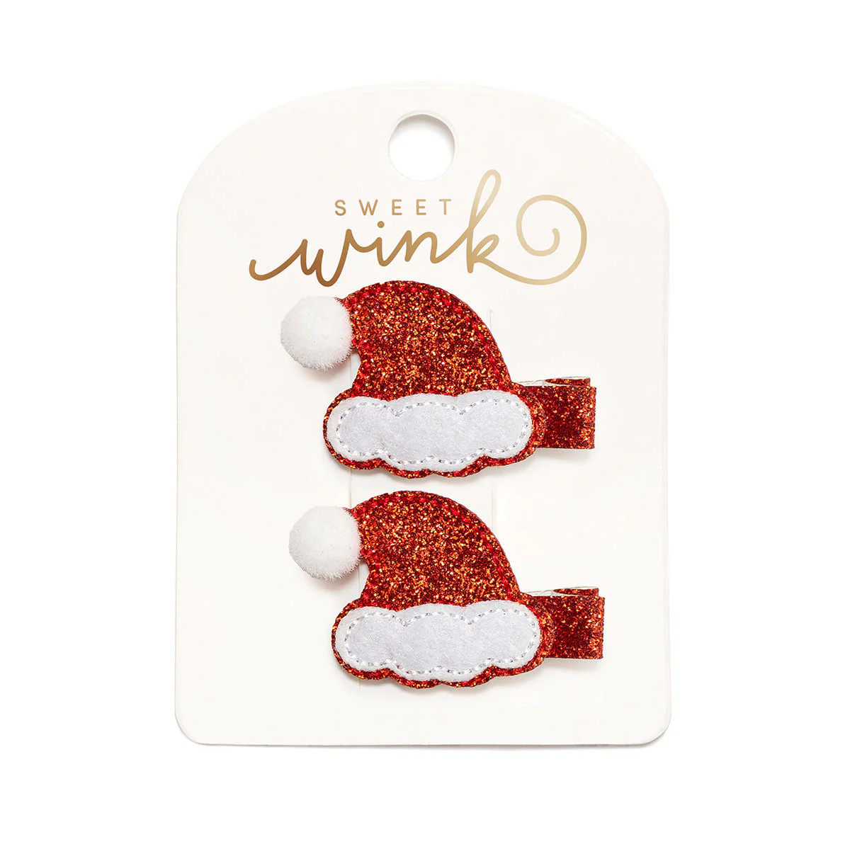 Red Santa Hat Christmas Clip Set | Sweet Wink