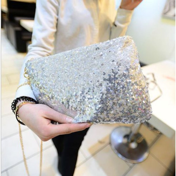 Women's Messenger Bag Sequin Decoration Rectangular Style Zipper Closure Adjustable Metal Chain H... | Walmart (US)