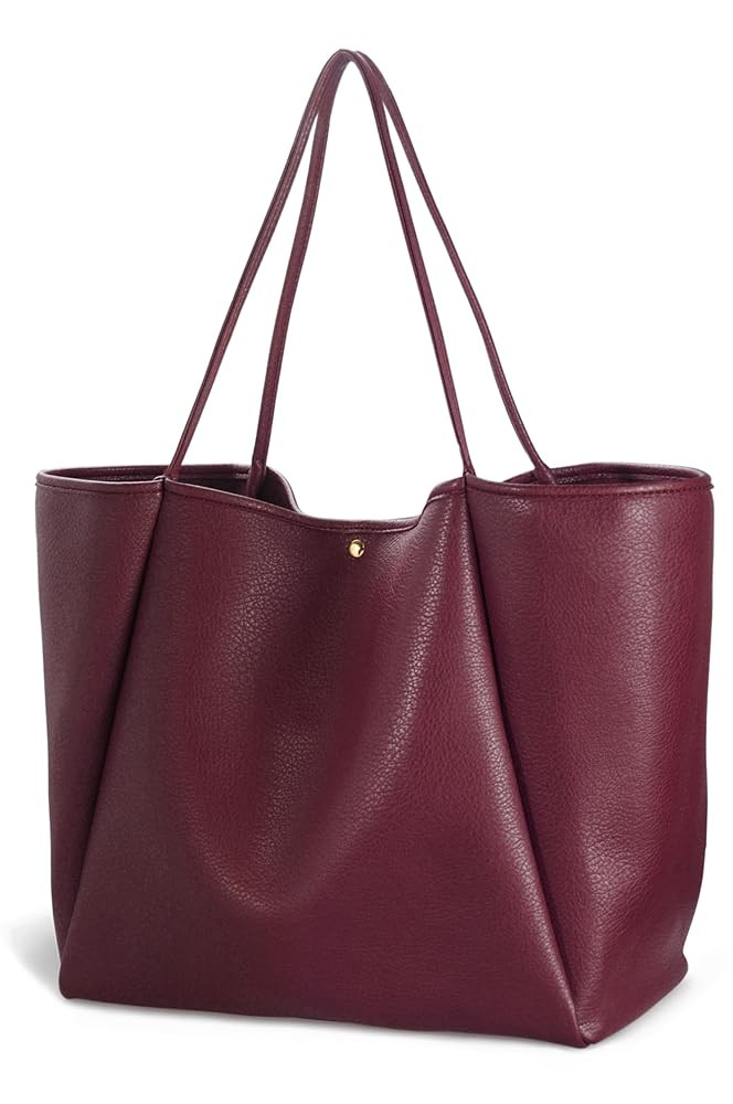 Oversize Pu Leather Tote Women Weekender Bag Shopper Handbag Travel Purse | Amazon (US)