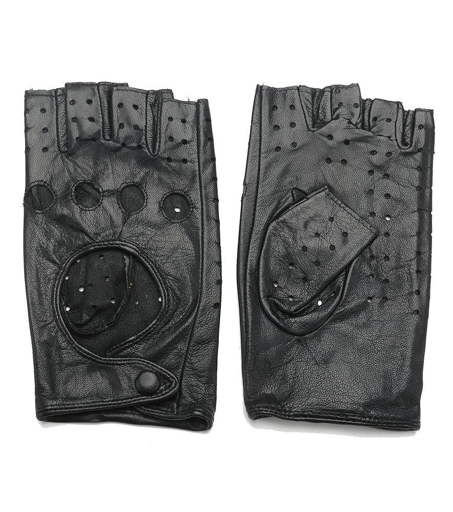 Women Classic Fingerless Nappa Leather Driving Gloves Lambskin Fitness Outdoor Unlined Gloves | Amazon (US)