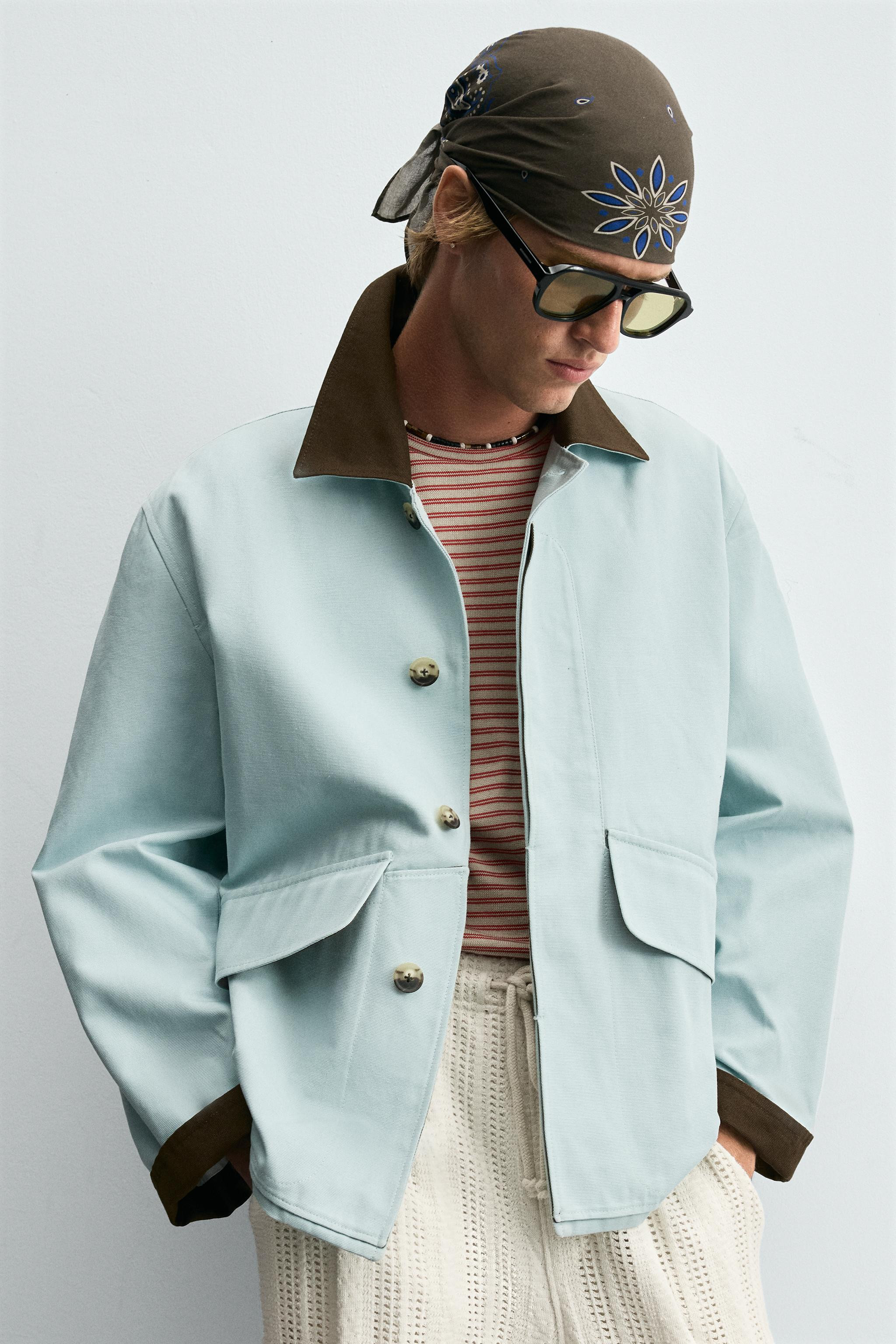 CONTRAST COLLAR JACKET | Zara US