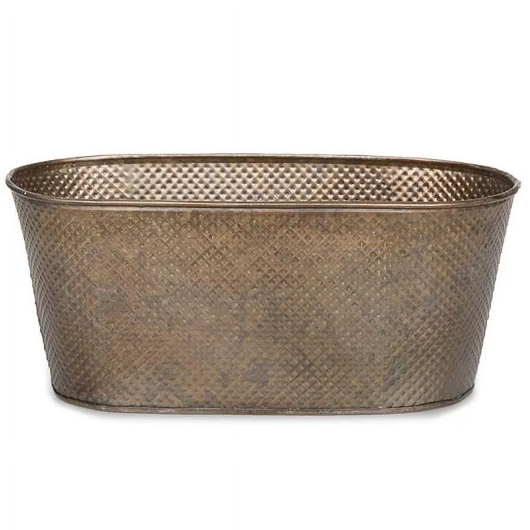 Oblong Hammered Metal Container Medium 10in | Walmart (US)