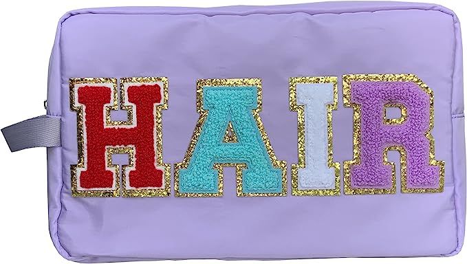 TopTTanBo Makeup Bag Pouch Nylon Zipper Pouch Large Cosmetic Bags for Women Travel with Chenille ... | Amazon (US)