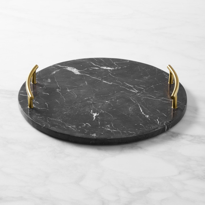 Black Marble Round Tray | Williams-Sonoma