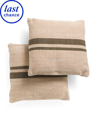 20x20 Set Of 2 Textured Stripe Pillows | Marshalls