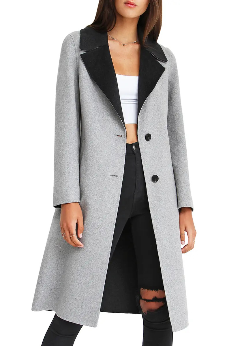 BELLE AND BLOOM Lex Two-Tone Wool Blend Coat | Nordstrom