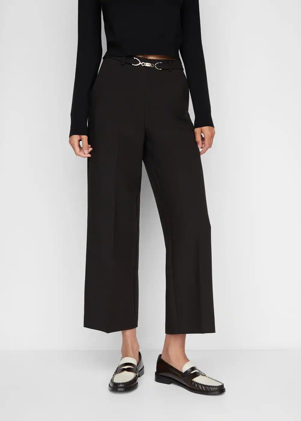 Belt culottes trousers -  Women | Mango USA | MANGO (US)