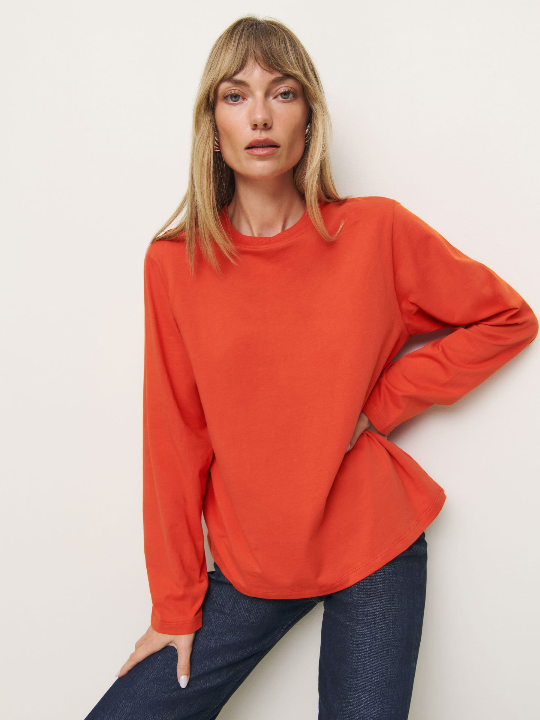 Asher Oversized Long Sleeve Tee | Reformation (Global)
