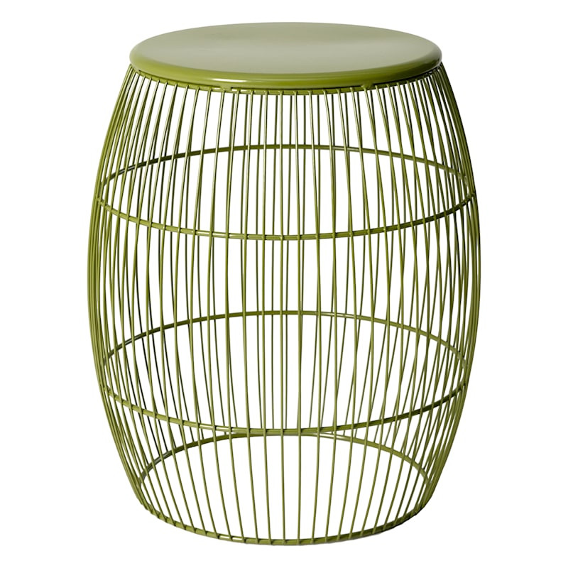 Green Metal Barrel Plant Stand, 16.25" | At Home