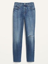 Extra High-Waisted Button-Fly Curvy Sky Hi Straight Ripped Jeans for Women | Old Navy (US)