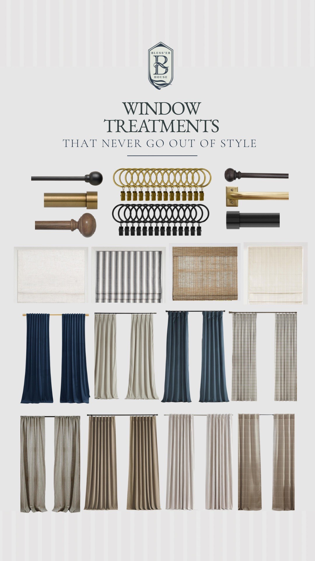 Timeless window treatments that never go out of style! Whether you love the elegance of pinch pleat drapes, the warmth of woven shades, or the sophistication of brass hardware, these classic styles will elevate any space.


window treatments timeless I classic window treatments I traditional window coverings I neutral curtains I elegant window panels I linen curtains I blackout drapes I woven shades I striped curtains I sheer curtains I pinch pleat drapes I brass curtain rods I black curtain rods I gold curtain rods I wooden curtain rods I window hardware I classic curtain styles I luxury window treatments I textured curtains I floor length curtains I blackout window treatments I woven wood shades I roman shades I pleated drapes I timeless home decor I neutral home styling I best curtains for home I modern classic curtains I grandmillennial curtains I traditional home decor I designer window treatments 



#LTKHome #LTKStyleTip