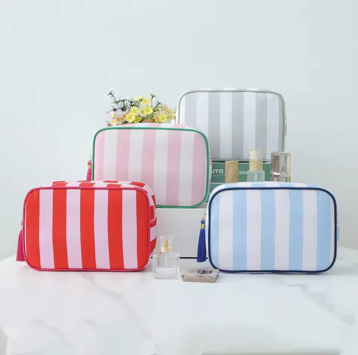 Coastal Stripe Makeup Bag | The Collection Texas
