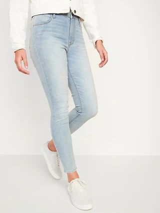 High-Waisted Light-Wash Super Skinny Ankle Jeans for Women | Old Navy (US)