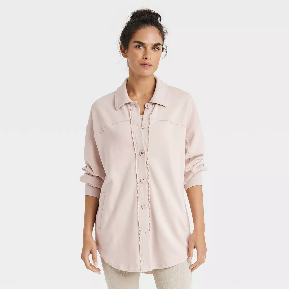 Women's French Terry Button Down Shacket - JoyLab™ | Target