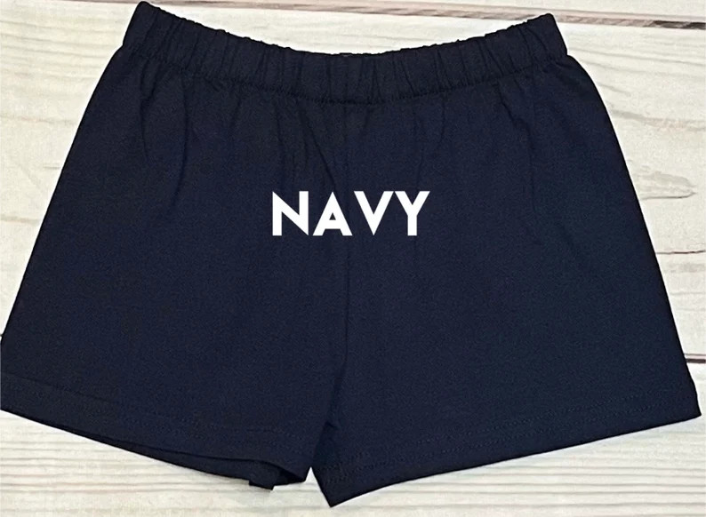 COTTON KNIT "shortie Shorts" Navy, Red, Black, Green, Royal Blue, Gray + More! Sizes 12M to 8! - ... | Etsy (US)