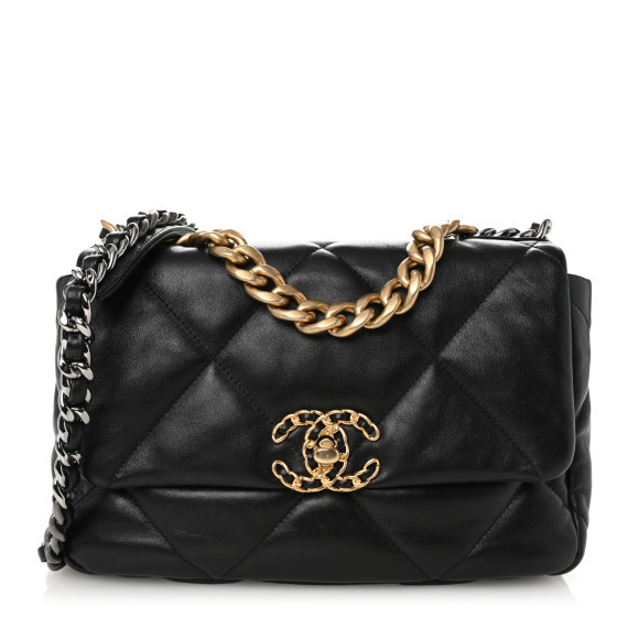 Lambskin Quilted Medium Chanel 19 Flap Black | FASHIONPHILE (US)