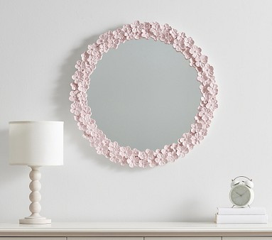 Hydrangea Round Mirror (28") | Pottery Barn Kids