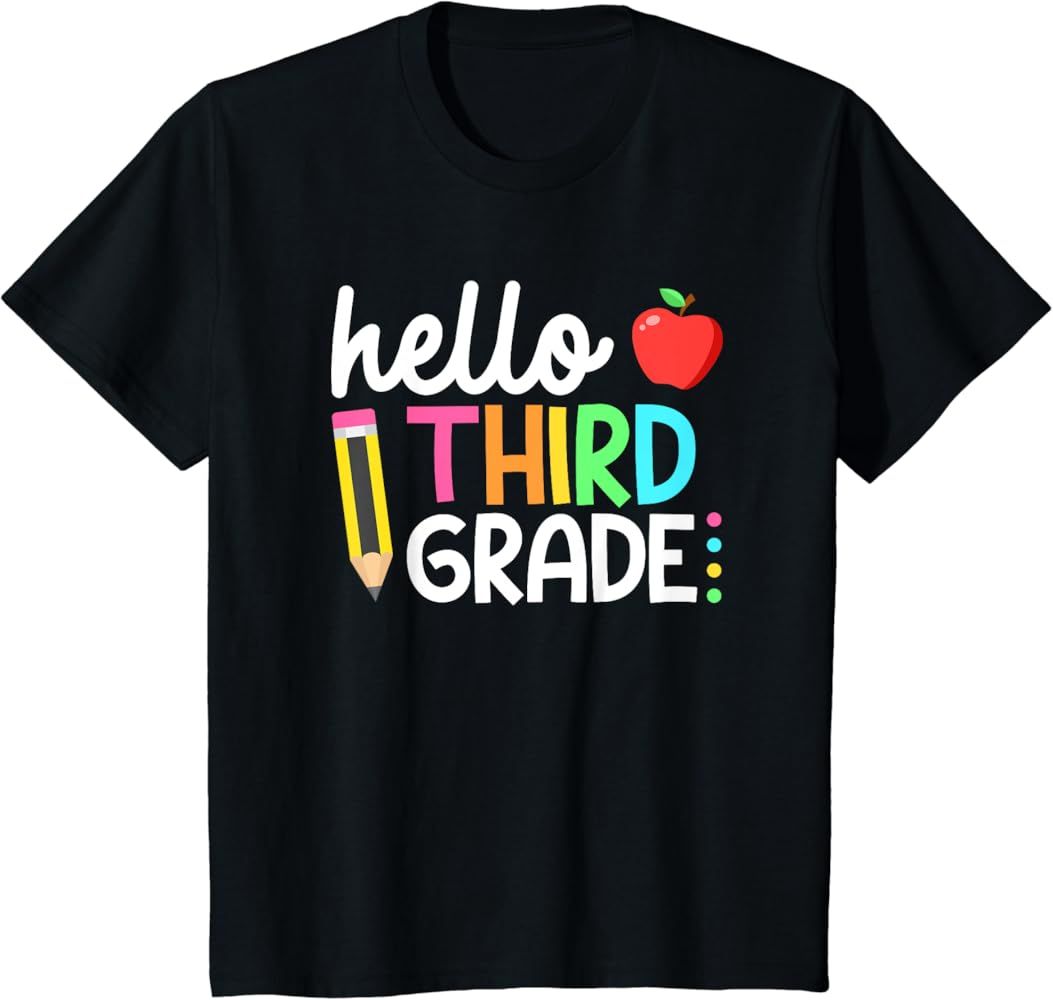 Hello Third Grade Team 3rd Grade Back to School Teacher Kids T-Shirt | Amazon (US)