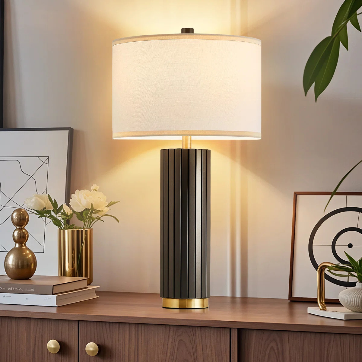 28.5" Tall Modern Metal Table Lamp, for Bedroom Bedside/Nightstand, Living Room & Desk | Wayfair North America