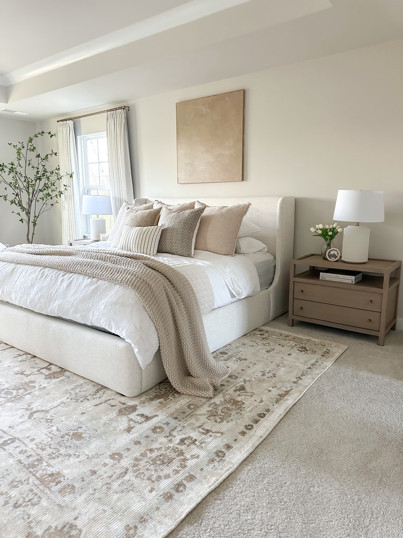 Upholstered bed frame and rug currently on sale! 
#castlery #bedframe #masterbedroom #rug #neutraldecor

#LTKSaleAlert #LTKHome