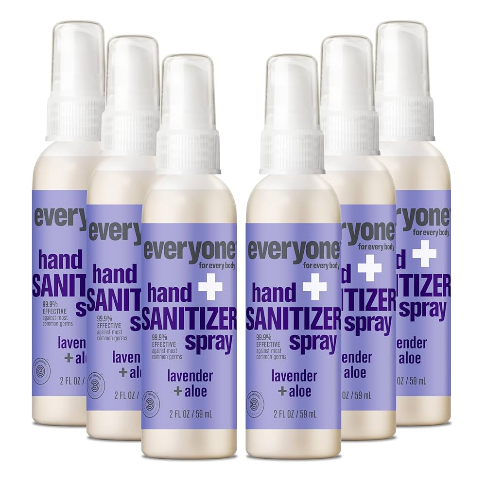 Everyone Hand Sanitizer Spray, 2 Fl Oz (Pack of 6), Lavender and Aloe, Plant Derived Alcohol with... | Amazon (US)