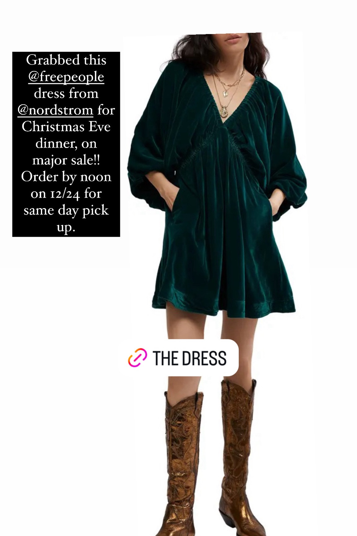 Order by noon 12/24 for same day pick up at Nordstrom! Love this free people dress I got for Christmas Eve dinner.

#LTKSaleAlert #LTKFindsUnder100 #LTKHoliday