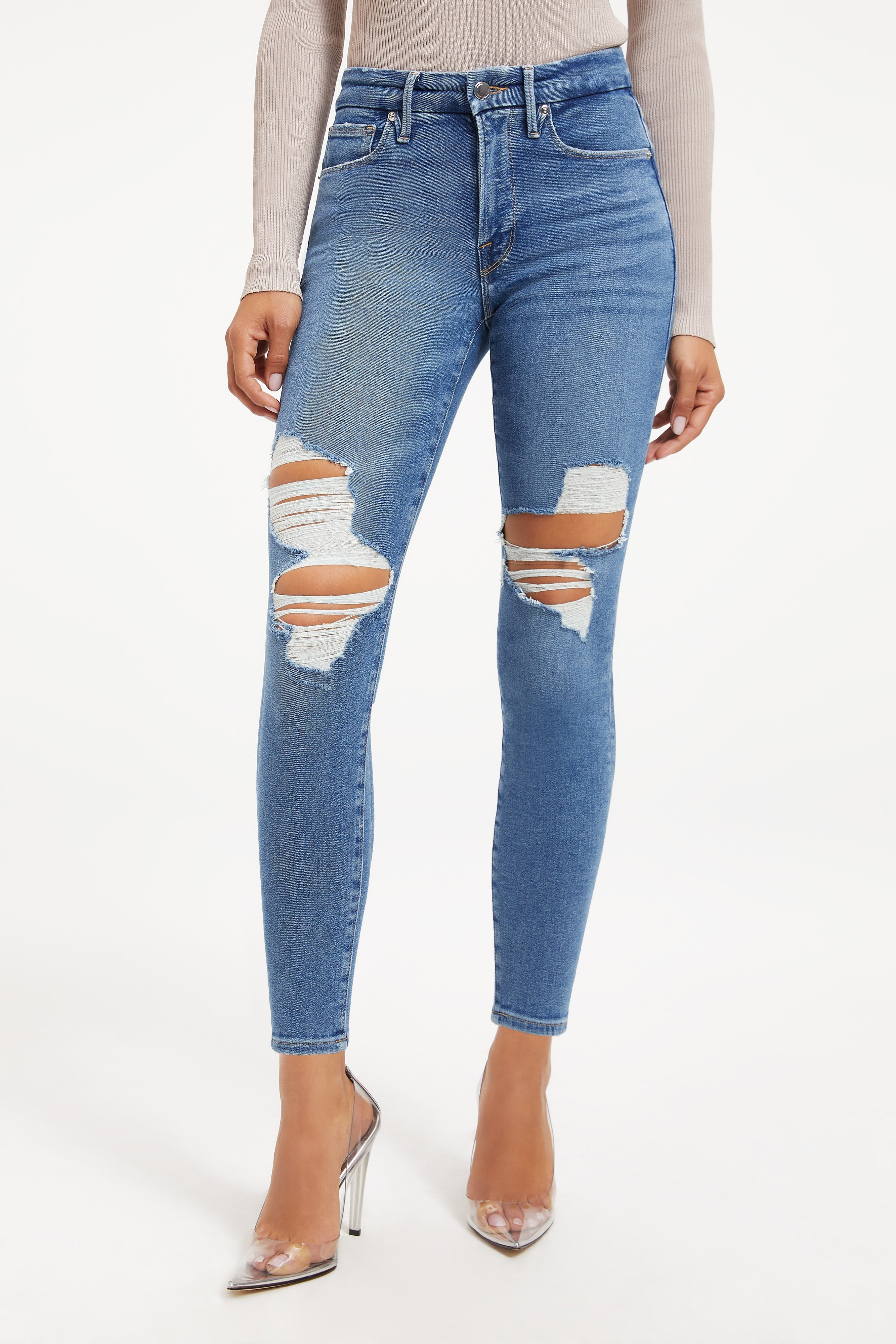 GOOD LEGS CROP | INDIGO009 | Good American