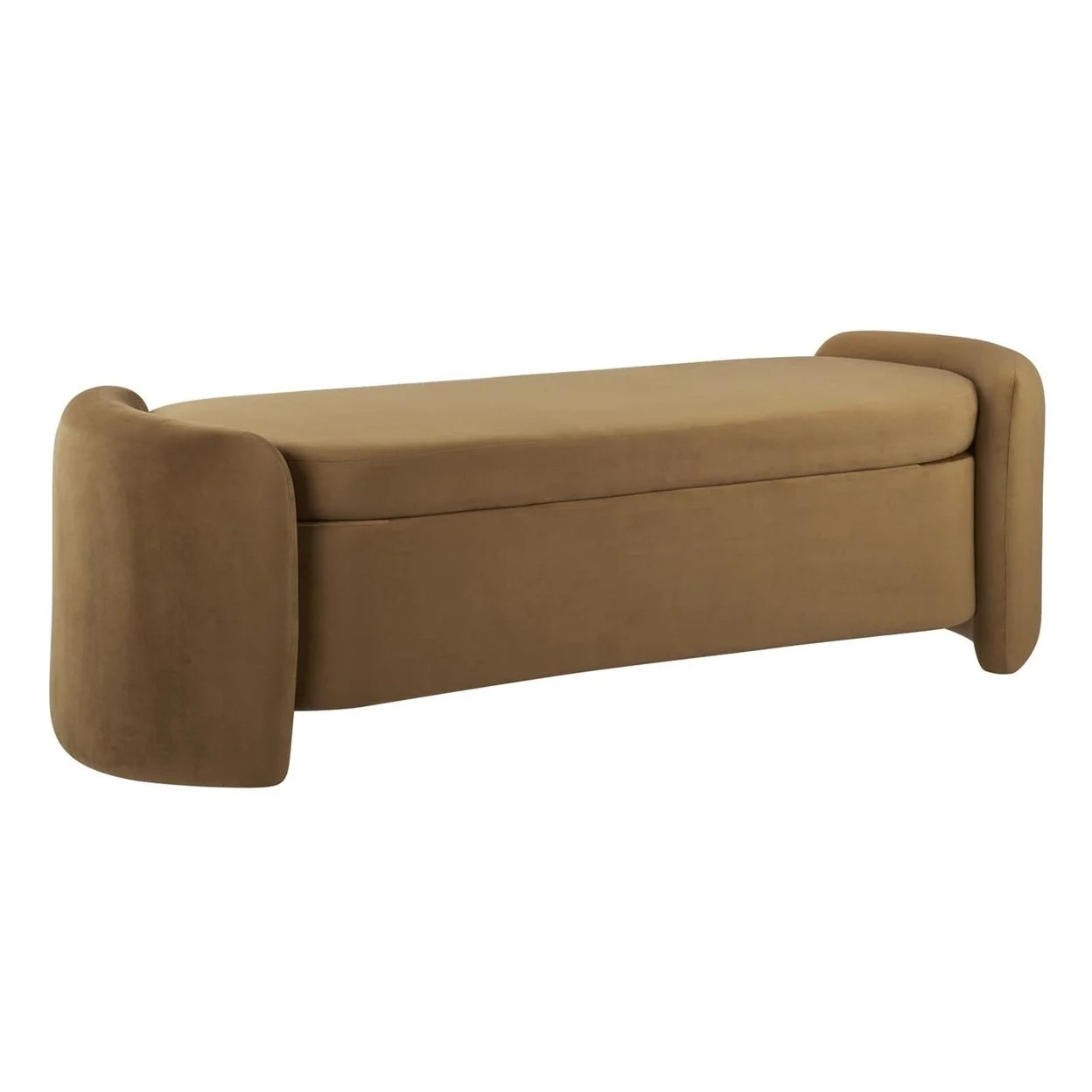 Modway Nebula Upholstered Performance Velvet Bench in Cognac Brown | Walmart (US)