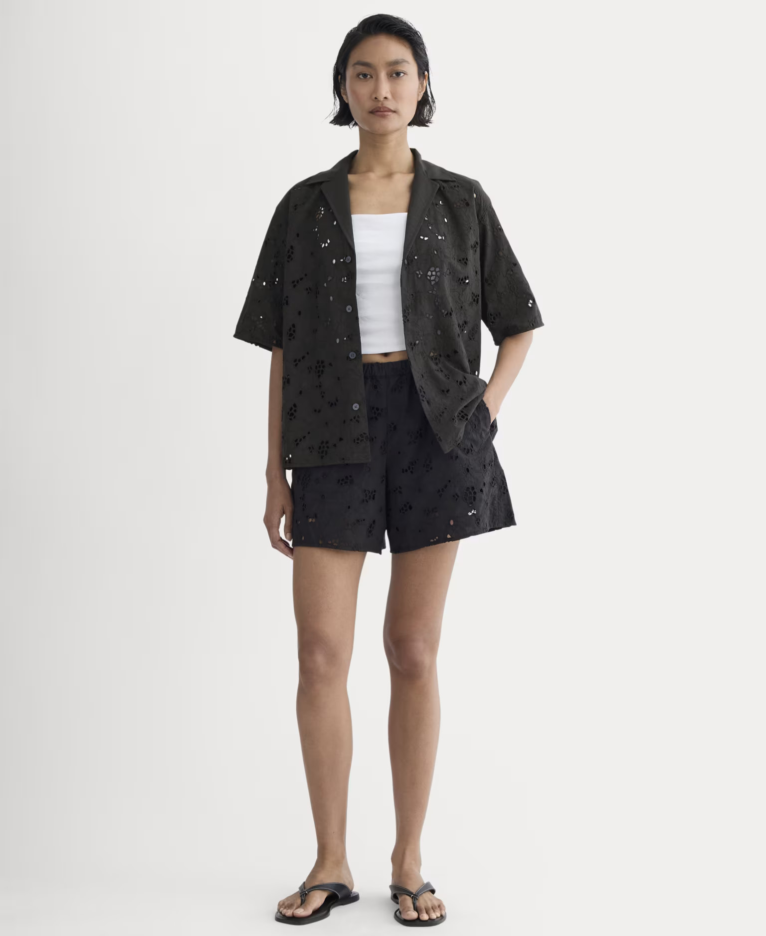 Women's Eyelet Pull-On Short by Everlane in Black, Size XXS | Everlane