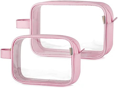 GAGAKU 2 PCS Travel Toiletry Bag Waterproof Makeup Pouch Shaving Dopp Kit Case - Light Pink | Amazon (US)
