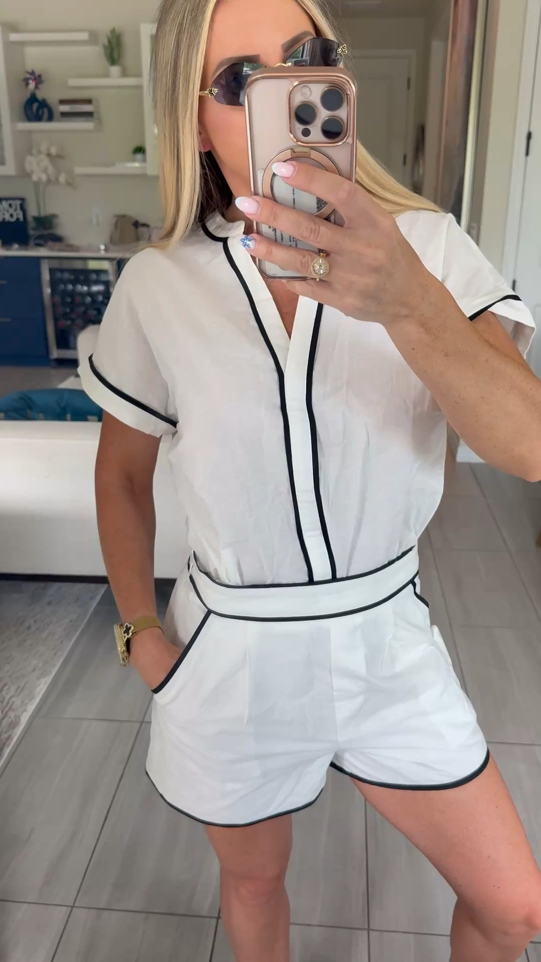 This Commense set is exactly the kind of thing I love packing for warm weather trips. The 80% linen and 20% cotton fabric feels lightweight and breezy, and the contrast piping makes it look a little more elevated. Perfect for sightseeing, lunch, or a casual resort day. Wearing size Small.

linen vacation set, Commense outfit, resort wear, lightweight summer set, travel outfit women, casual resort outfit, vacation shorts set, linen blend outfit, warm weather style, easy vacation outfit

#LTKSeasonal #LTKTravel #LTKootd