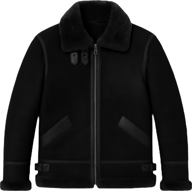 Men's Suede Shearling Jacket, Black | Macy's