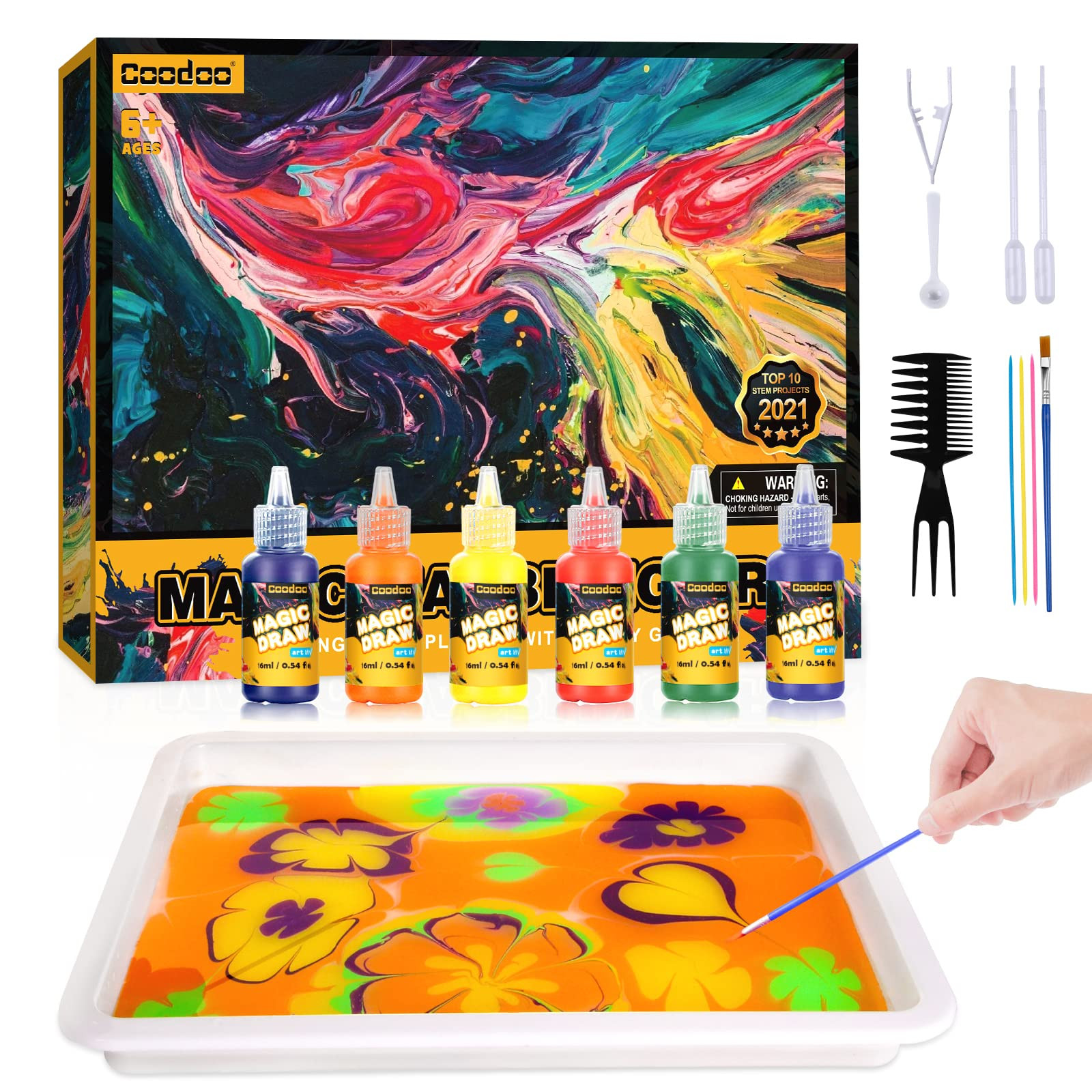 Water Marbling Paint for Kids - Arts and Crafts for Girls & Boys Crafts Kits Ideal Gifts for Kids... | Amazon (US)