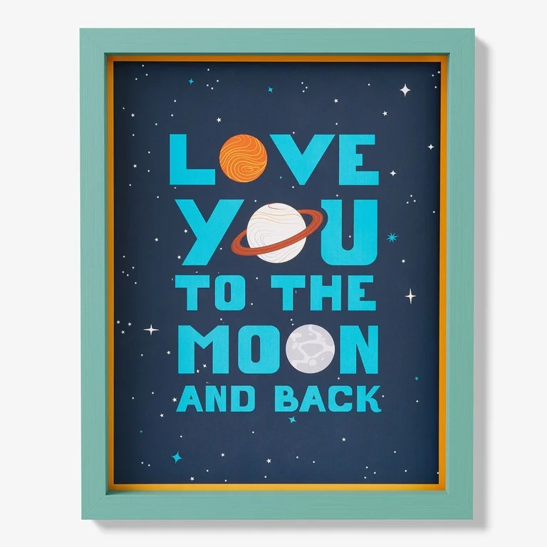 Mainstays Kids 16" x 20" Love You to the Moon Framed Wall Art | Walmart (US)