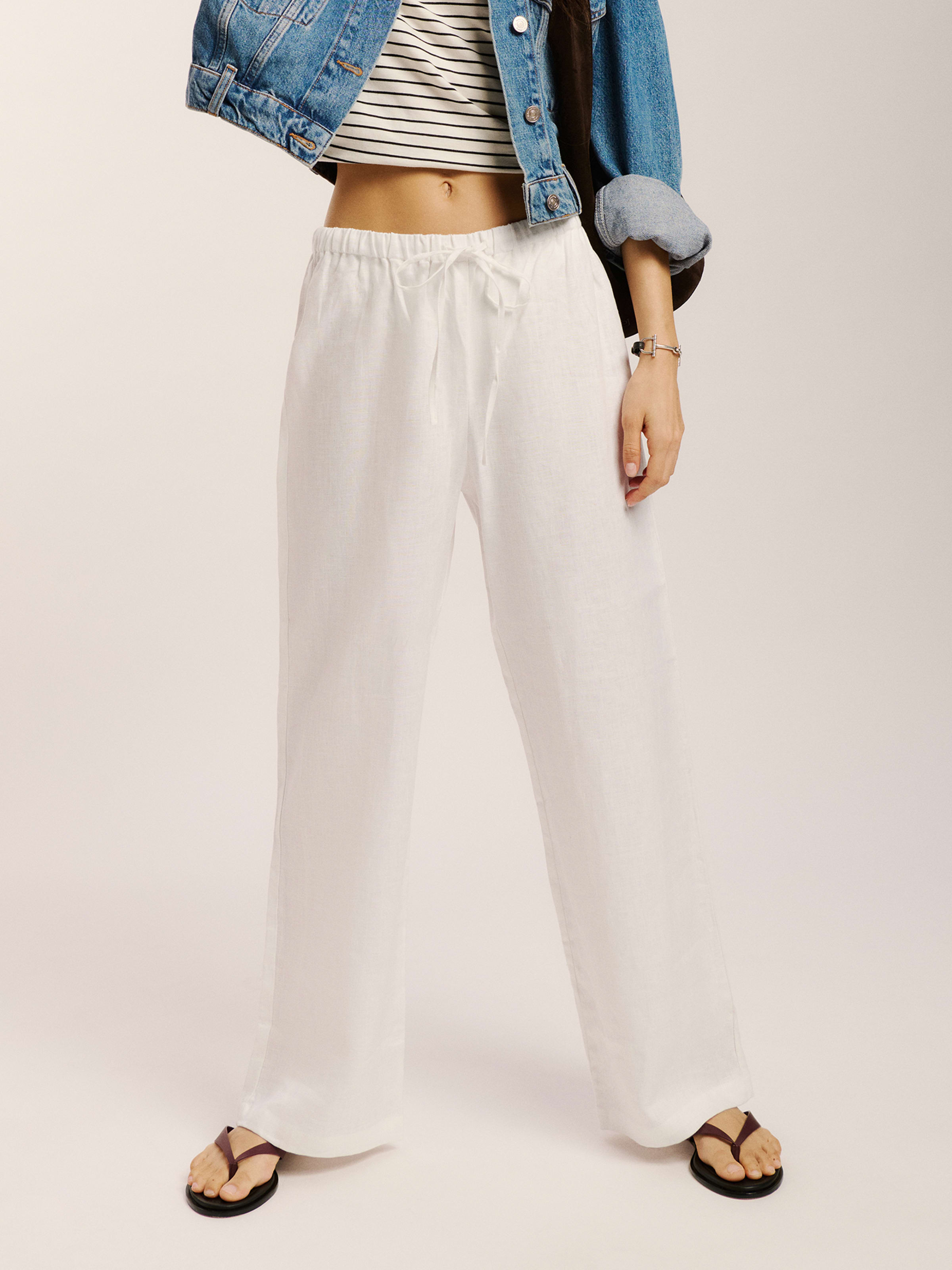Petites Olina Linen Pant | Reformation (Global)