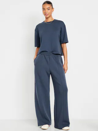High-Waisted Bounce Fleece Wide-Leg Sweatpants | Old Navy (US)