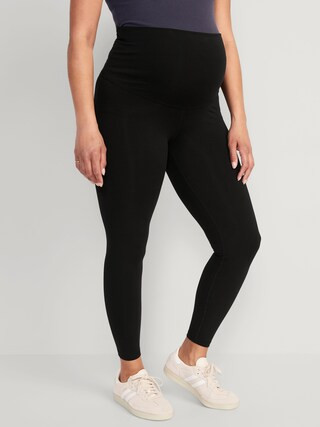 Maternity Rollover-Waist PowerChill 7/8-Length Leggings | Old Navy (US)