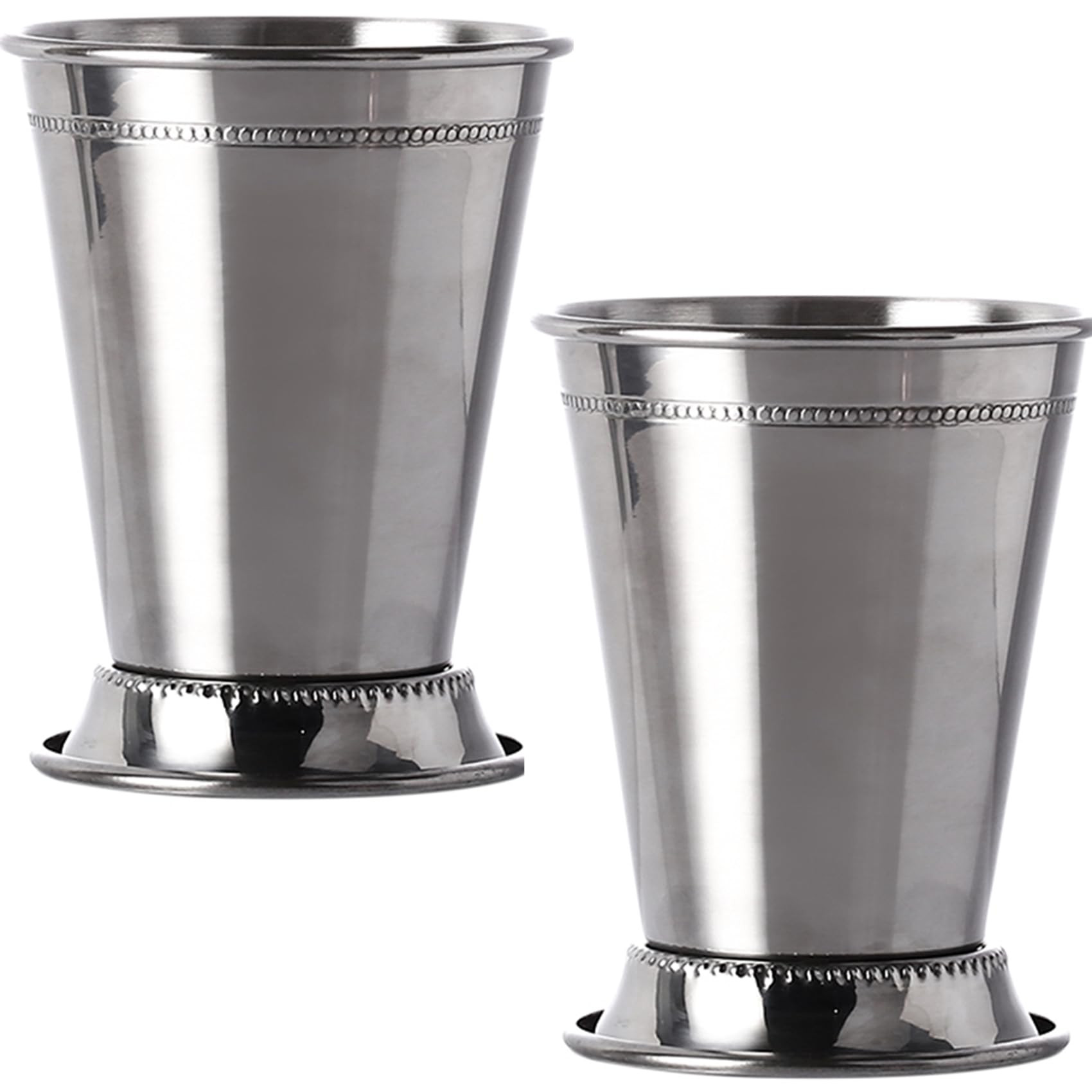 2 Pack Mint Julep Cups, 12 OZ Silver Julep Glasses, Classic Stainless Steel Cocktail Glasses with... | Amazon (US)