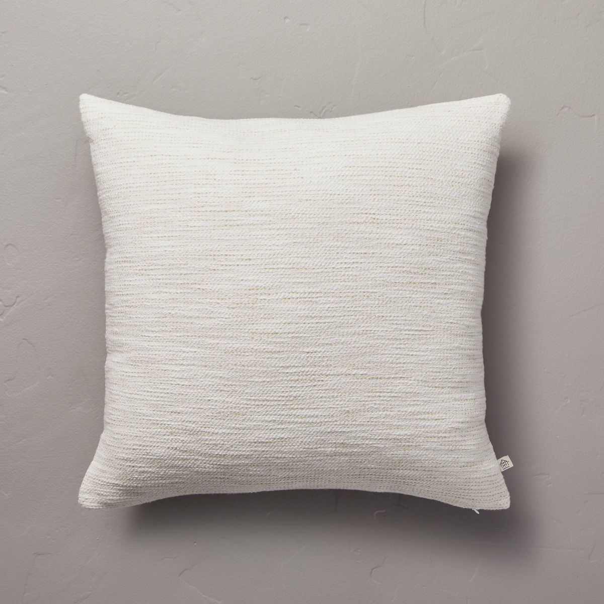 18"x18" Textured Slub Stripe Square Throw Pillow Cream/Khaki - Hearth & Hand™ with Magnolia | Target