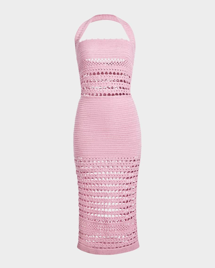 Retrofete Jaycee Crochet Halter Midi Dress | Neiman Marcus