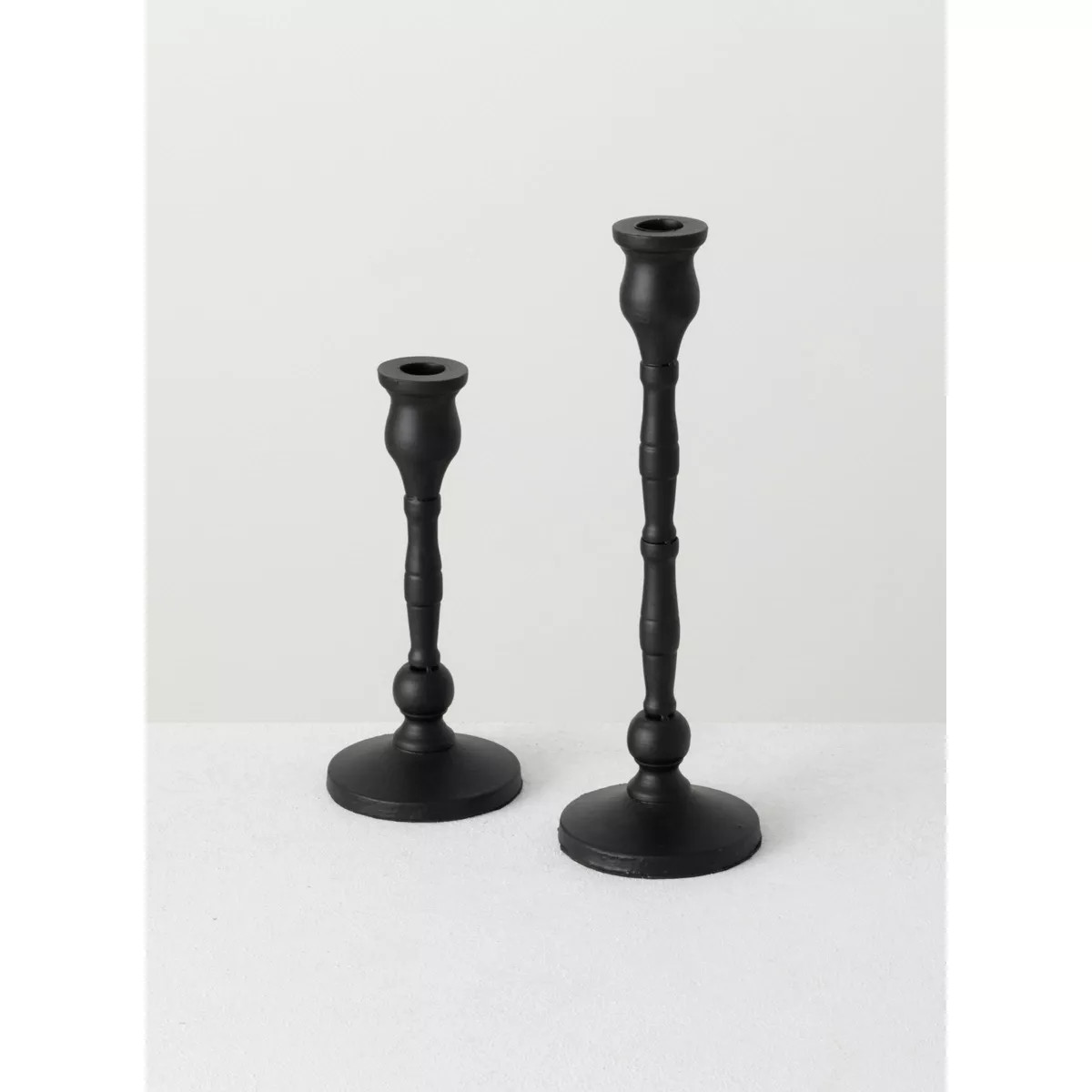 Sullivans Set Of 2 Iron Taper Candle Holders 12.5"H & 15.25"H Black | Target