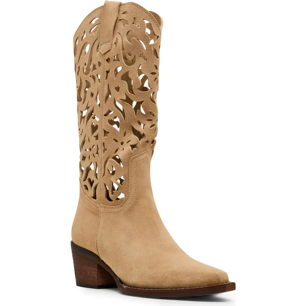 Steve Madden Albany Cutout Western Boot in Taupe Suede at Nordstrom, Size 6.5 | Nordstrom