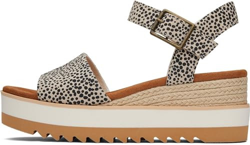 TOMS Women's Diana Wedge Sandal, Mini Cheetah, 6.5 | Amazon (US)