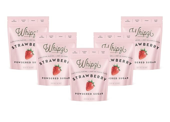 WHIPZI Strawberry Flavor Powdered Sugar - All Natural Gluten Free 5 Pack | Amazon (US)