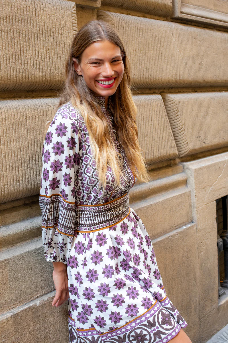 SUE SARTOR Flounce Shorty | Plum/Espresso Fiore | SUE SARTOR