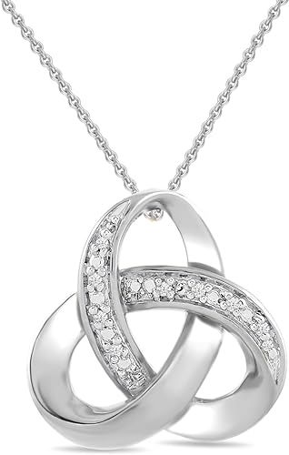 Amazon Collection womens 18K Gold over Sterling Silver Diamond Knot Pendant Necklace | Amazon (US)
