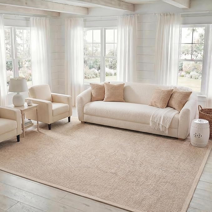 Amazon.com: SAFAVIEH Area Rug 8x10 - Natural Fiber Collection - Large - Marble & Beige, Sisal, Wo... | Amazon (US)